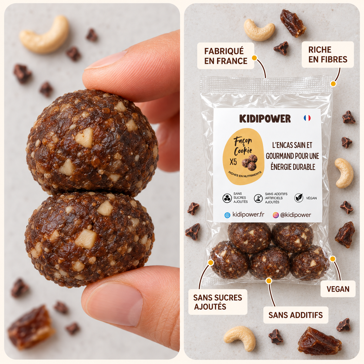 Boules d’énergie Façon Cookie
